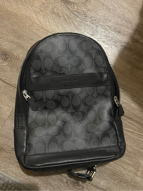 Coach Other - Coach Men’s Black Signature Coated Canvas Backpack